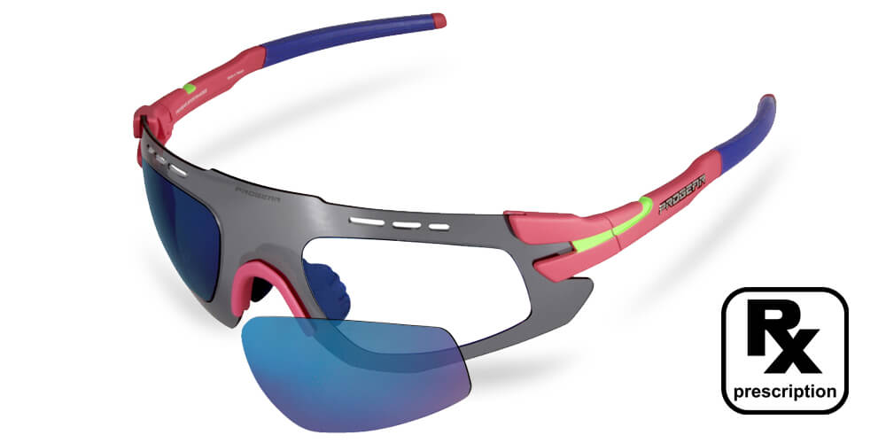 Cycling Sunglasses - Graphite/Red | PROGEAR | Medium Size |  | Prescription Running Glasses | Prescription Cycling Glasses