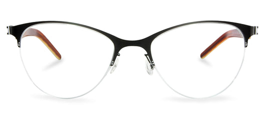 Titanium Glasses GREEN Eyewear Model FFA913 in half frame design with feather-light 14g German engineering for men and women. Ideal for blue light and prescription use.