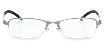 Free Form Eyewear™ Titanium FFA909 half-frame eyeglasses in green with ultra-light 14g German design for men and women. Luxury titanium glasses for blue light protection and strong prescriptions.