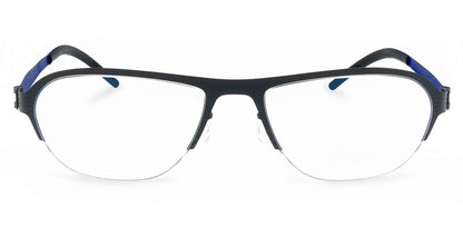 Free Form Eyewear™ Titanium 14g feather-light half frame glasses in green with luxury German design, ideal for men and women seeking lightweight vision care.