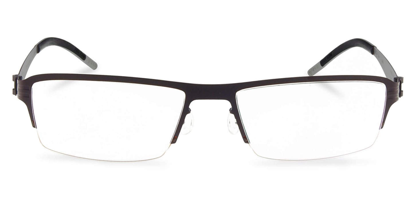 Free Form Eyewear™ FFA933 titanium half-frame eyeglasses in green with ultra-light 14g design and screwless German-engineered hinges for men and women.