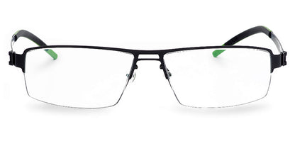 Free Form Eyewear™ Titanium 14g feather-light half frame eyeglasses in green with luxury German design, ideal for men and women. Lightweight titanium glasses for blue light protection and strong prescriptions.