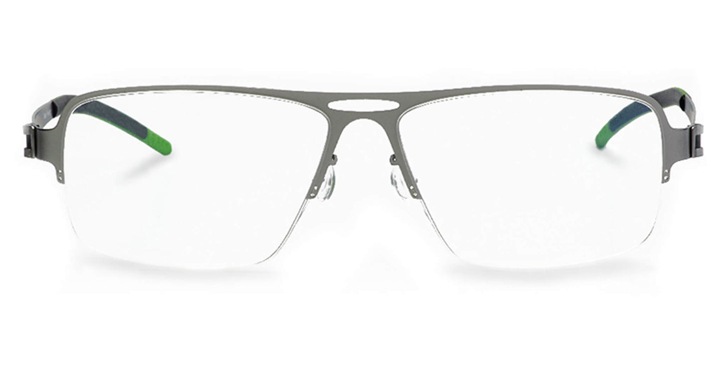 Free Form Eyewear™ Titanium 14g FFA912 half-frame eyeglasses in green with screwless hinges. Lightweight luxury German design for men and women.