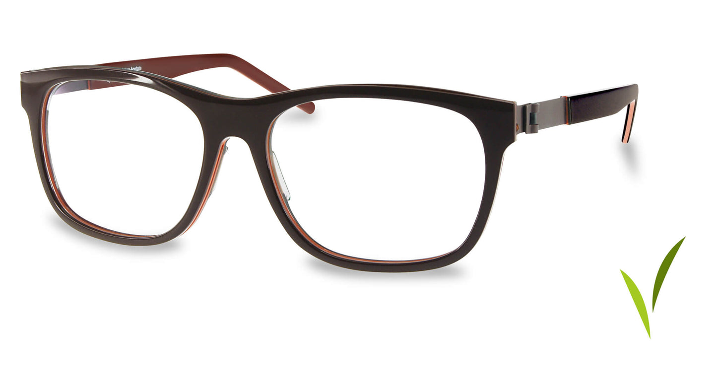 Free Form Eyewear™ Titanium 14g feather-light eyeglasses in dark green full frame with screwless hinge. Luxury German design for men and women.