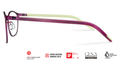 Free Form Eyewear™ Titanium 14g feather-light eyeglasses in green and purple full frame with screwless hinge. Luxury German design for men and women.