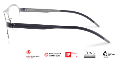 Free Form Eyewear™ Titanium 14g feather-light eyeglasses in green half-frame design with screwless hinge, luxury German engineering. Ideal for men and women seeking lightweight, durable prescription glasses.