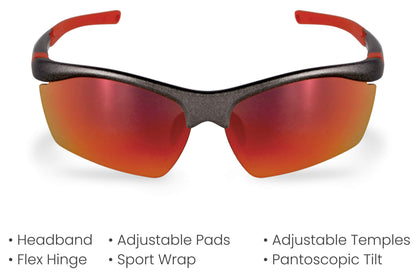 PROGEAR® Prescription Running Sunglasses | Dash2 S-1282 | CustomFit Pro-S | Sport Wrap | 4 Colors
