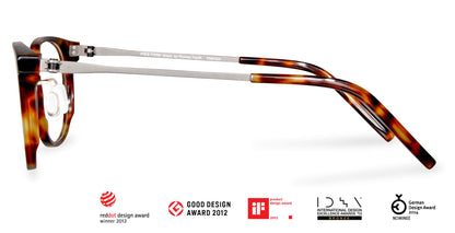 Side view of Free Form Eyewear™ Titanium 14g feather-light eyeglasses, model FFA994 in black with full frame and screwless hinge, luxury German design.