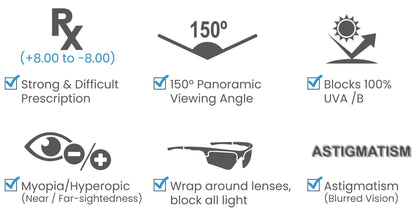 PROGEAR® Prescription Sports Sunglasses | Sprinter S-1284 | M | 4 Colors