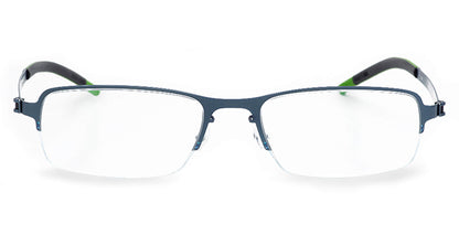 Free Form Eyewear™ FFA904 green titanium half-frame glasses with screwless hinges and feather-light 14g German design for men and women. Ideal for blue light filtering and strong prescriptions, perfect for everyday wear and online clearance deals.
