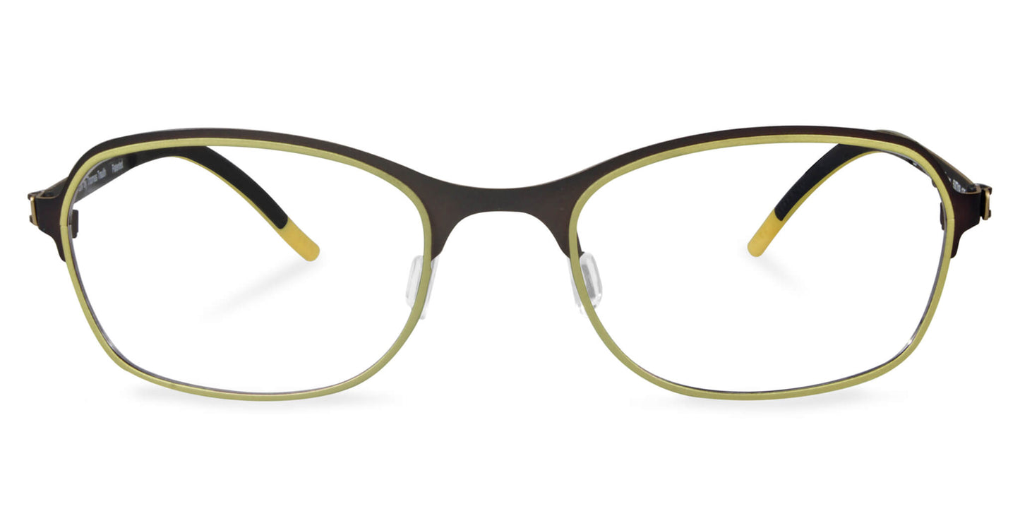 Free Form Eyewear™ FFA941 green full frame titanium glasses with feather-light 14g design and screwless hinges for men and women. Luxury German-engineered eyeglasses ideal for strong prescriptions and all-day comfort.