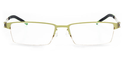 Titanium Glasses GREEN Eyewear Model FFA901 with half frame design, ultra-light 14g German-engineered luxury for men and women. Ideal for blue light and prescription use.