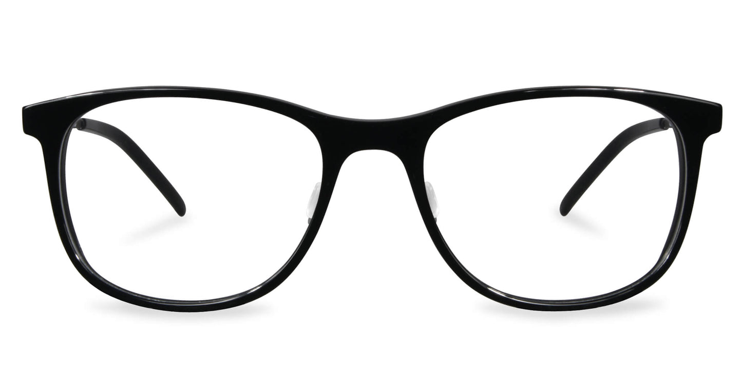Free Form Eyewear™ Titanium 14g feather-light full frame glasses in black, featuring luxury German design and screwless hinge innovation.