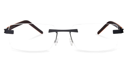 Titanium glasses FFA968 by Free Form Eyewear™ in rimless green frame with screwless hinges, ultra-light 14g luxury German design for men and women.
