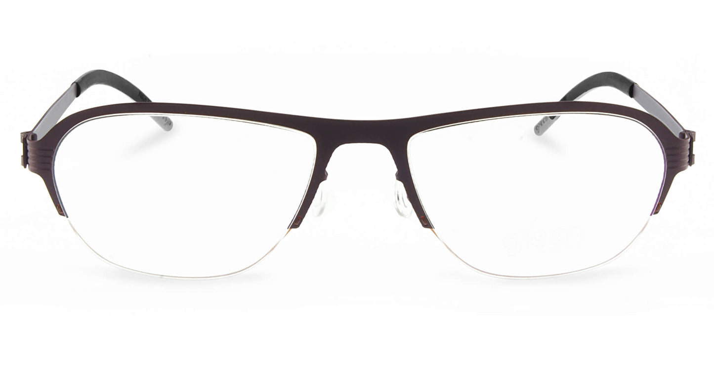Free Form Eyewear™ Titanium FFA931 half-frame eyeglasses in deep green with feather-light 14g German design for men and women. Luxury titanium glasses ideal for strong prescriptions and blue light protection.