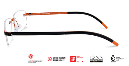 Titanium Glasses GREEN Eyewear Model FFA957 with rimless design, feather-light 14g frame, screwless hinges, and luxury German engineering.