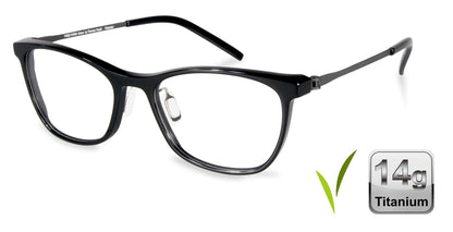 Free Form Eyewear™ FFA993 black full-frame titanium glasses with 14g ultra-lightweight design and screwless hinges for men and women. Luxury German-engineered eyeglasses in the Vision Care category.