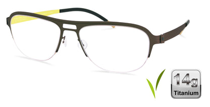 Free Form Eyewear™ Model FFA934 green half-frame titanium glasses with 14g ultra-lightweight design and screwless German engineering for men and women.