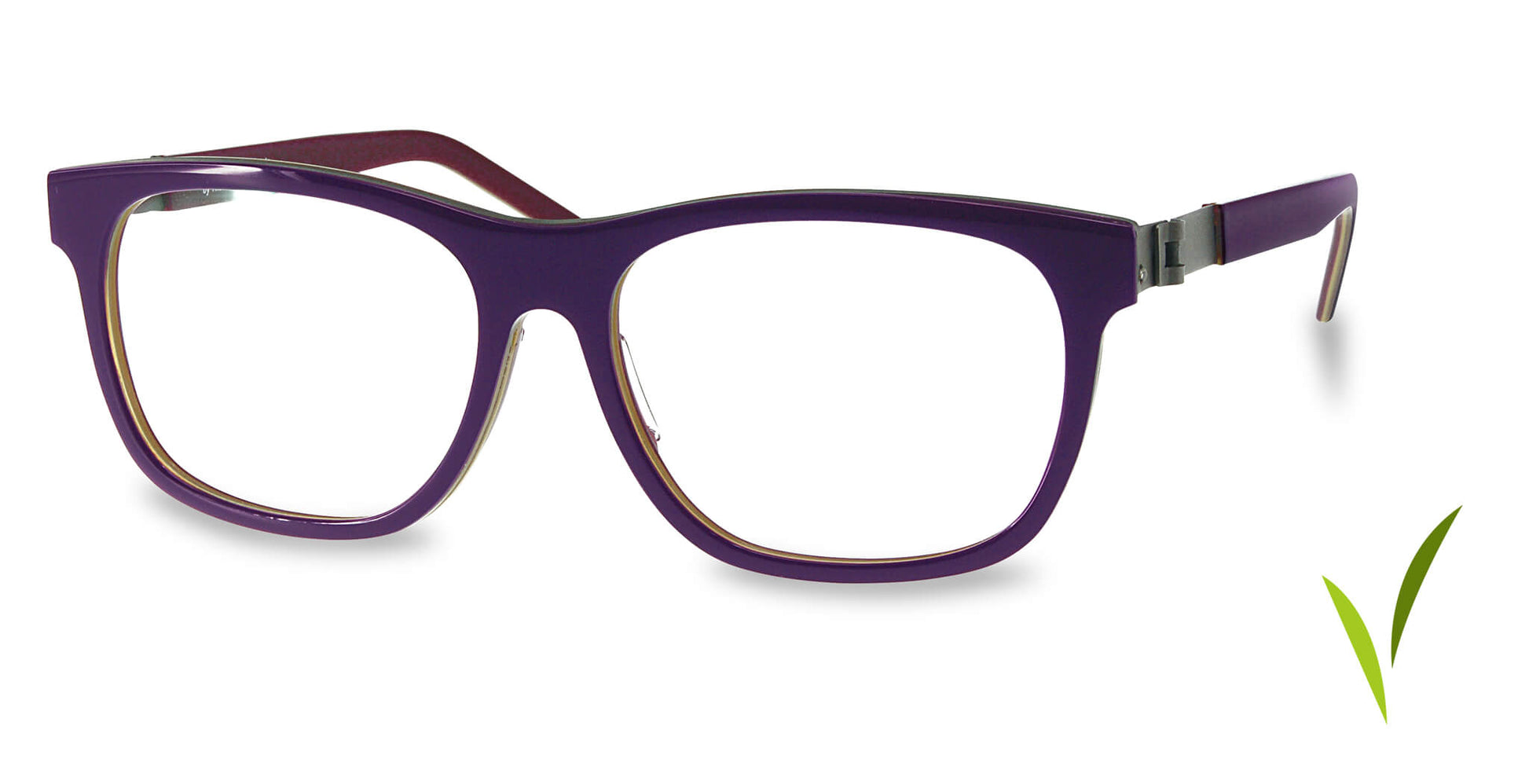 Free Form Eyewear™ Titanium 14g feather-light eyeglasses in purple full frame with screwless hinge. Luxury German design for men and women.