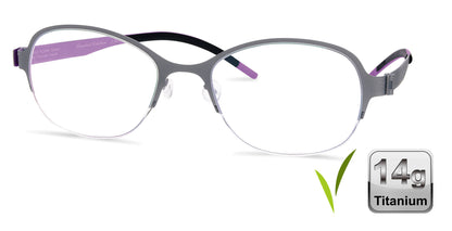 Free Form Eyewear™ FFA937 green titanium half-frame eyeglasses with 14g lightweight German design for men and women. Stylish, screwless, and durable.