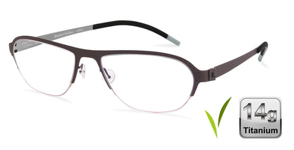 Free Form Eyewear™ Model FFA931 half-frame titanium eyeglasses in green with 14g ultra-lightweight German design for men and women. Ideal for blue light protection and strong prescriptions.