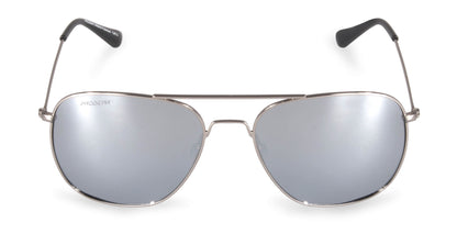 Front view of silver PROGEAR Urban U-1512 sunglasses with mirrored lenses, designed for active lifestyles and clear vision.