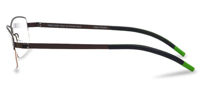 Free Form Eyewear™ Titanium 14g feather-light half frame glasses in green with screwless hinges and black temple arms, luxury German design for men and women. Lightweight titanium eyeglasses ideal for strong prescriptions and all-day comfort.