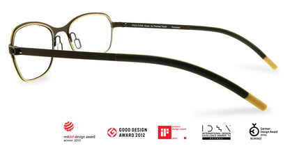 Free Form Eyewear™ Titanium 14g feather-light green full frame glasses with screwless hinges, luxury German design for men and women. Award-winning lightweight titanium eyeglasses ideal for strong prescriptions and all-day comfort.