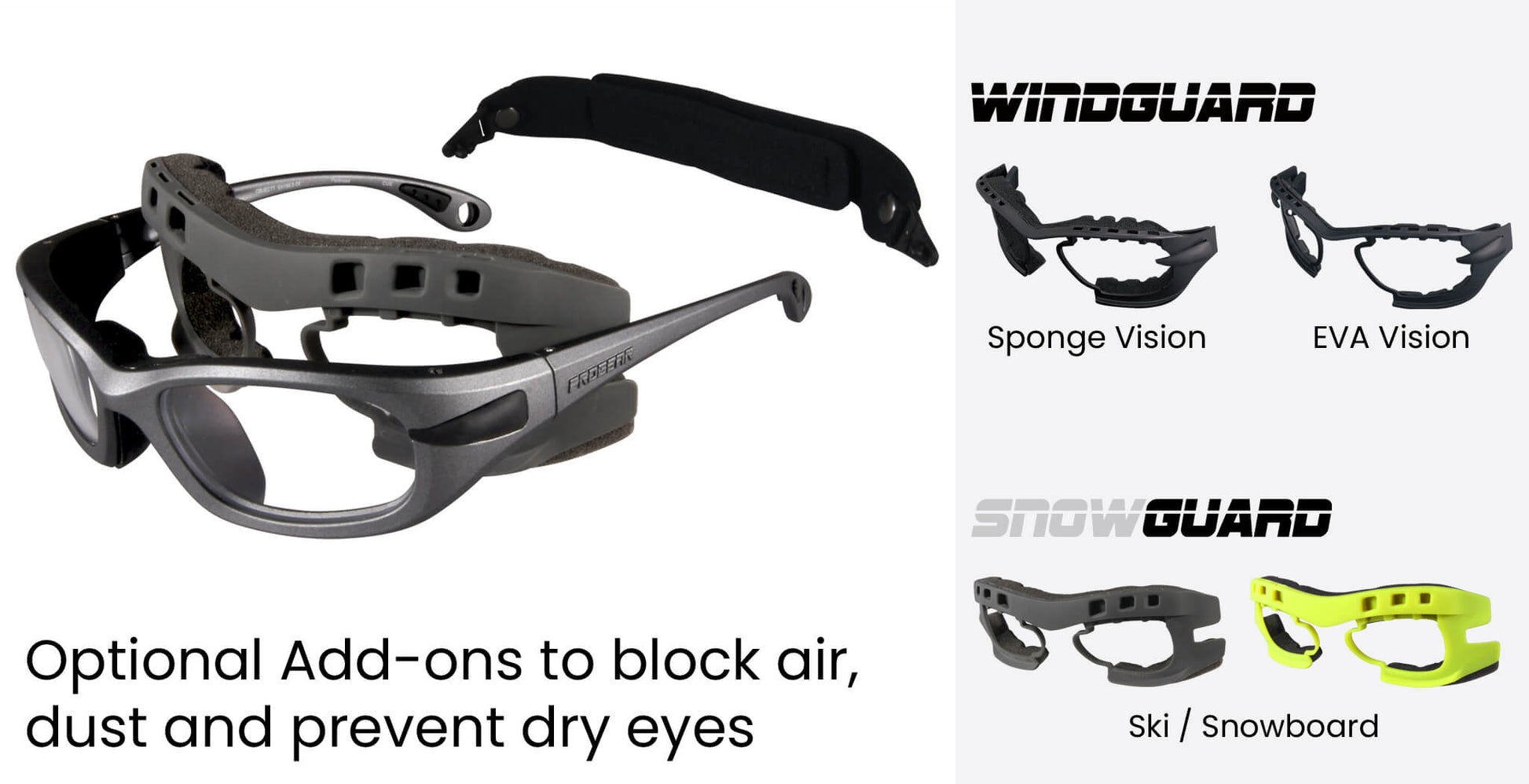 sports goggles football Prescription Football Glasses, PROGEAR EG-M1020, Size M Crystal Clear for Men/Women, Football Goggles with Strap