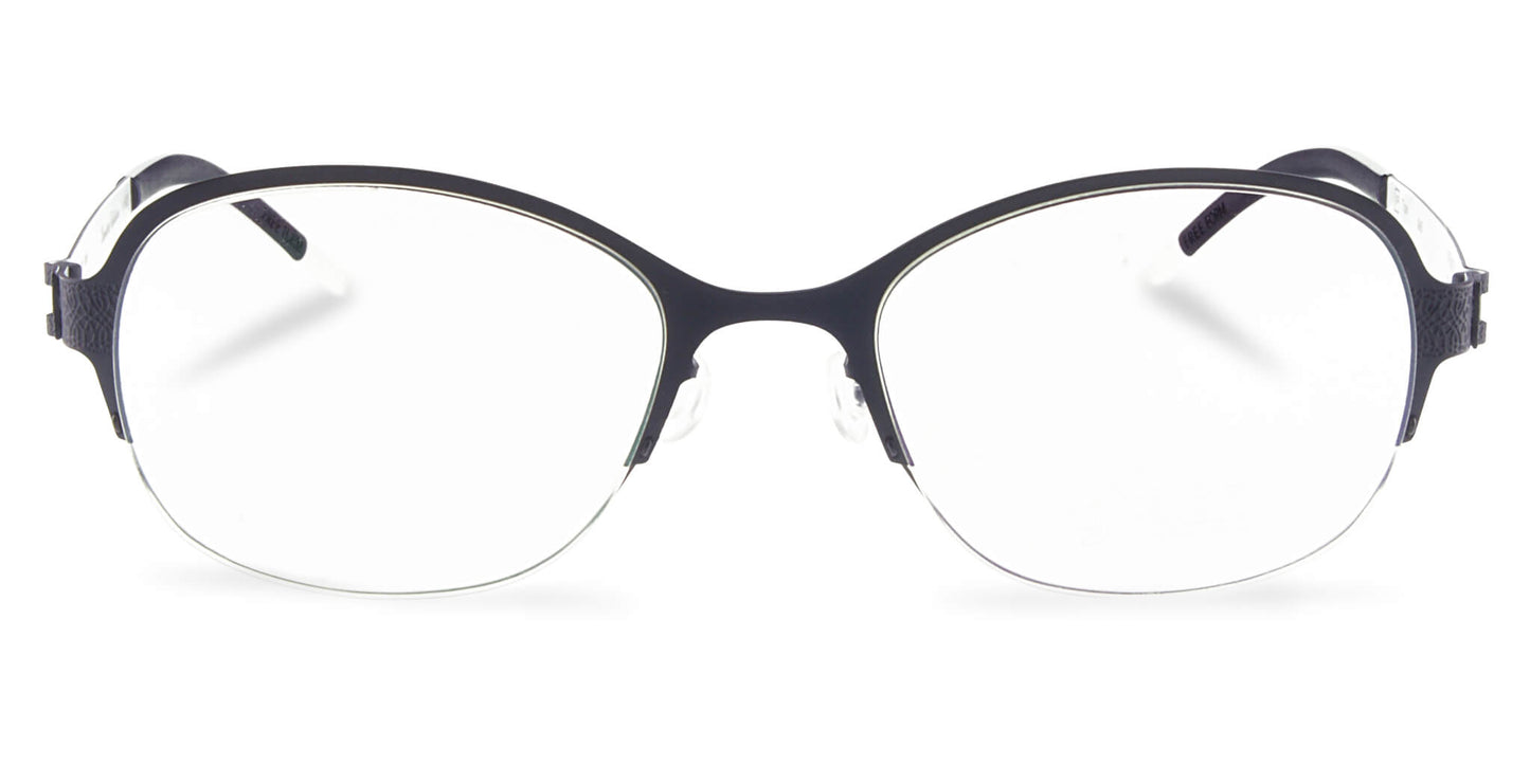 Free Form Eyewear™ FFA937 green titanium half-frame glasses with feather-light 14g design and luxury German engineering for men and women. Ideal for blue light protection and strong prescriptions, these lightweight eyeglasses offer screwless hinges and premium comfort.