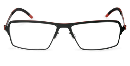 Free Form Eyewear™ Titanium 14g feather-light eyeglasses in black and red full frame, luxury German design for men and women. Lightweight titanium glasses ideal for strong prescriptions and blue light filtering.