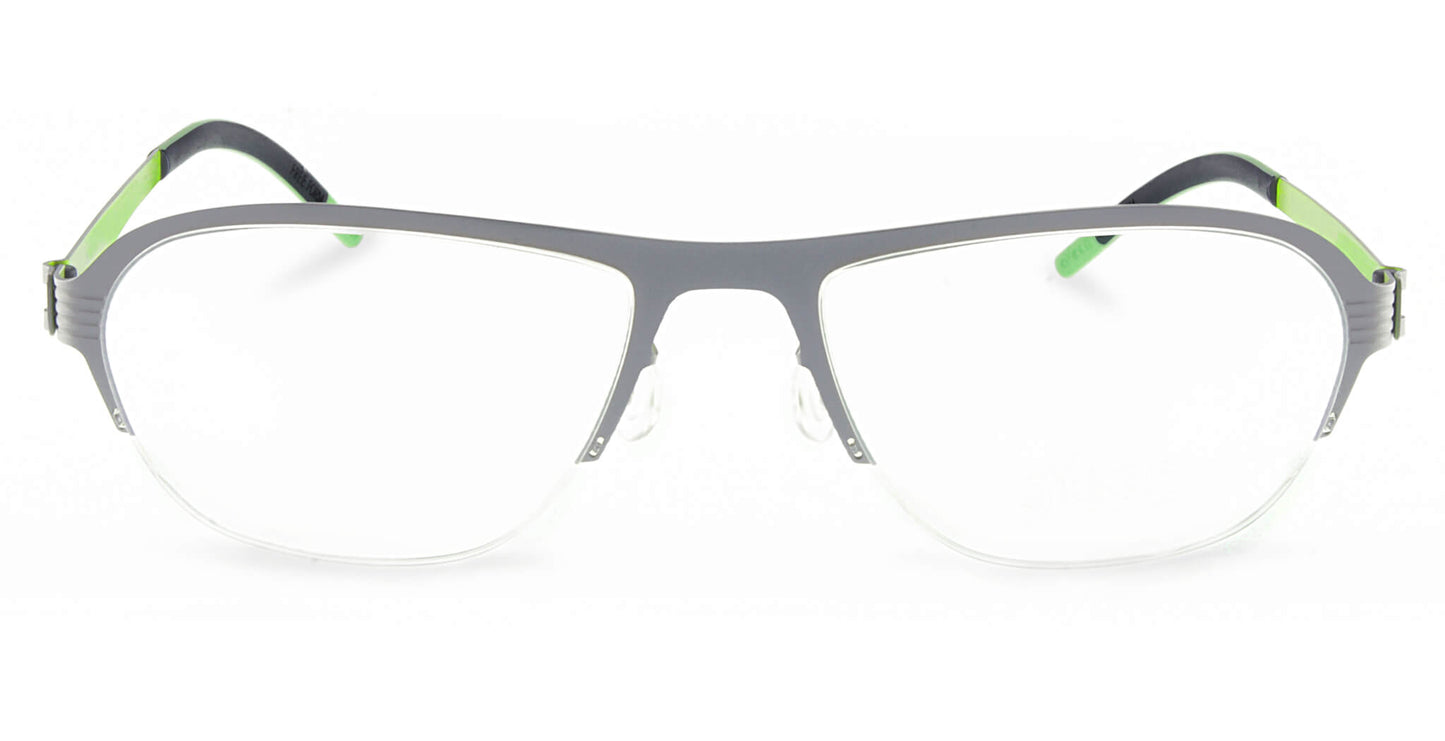 Free Form Eyewear™ FFA931 titanium glasses in green with half-frame design, ultra-light 14g build and screwless German-engineered hinges for men and women.
