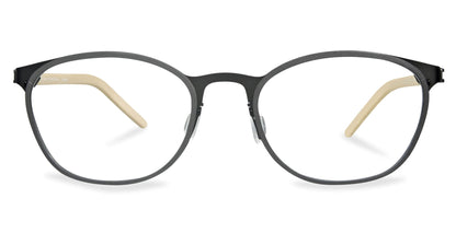 Free Form Eyewear™ FFA976 titanium eyeglasses in matte green full frame with beige temple tips. Ultra-light 14g luxury German design for men and women.