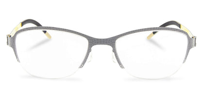 Free Form Eyewear™ Titanium 14g feather-light eyeglasses in green half-frame design with luxury German engineering and screwless hinges for men and women.