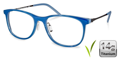 Free Form Eyewear™ Titanium 14g feather-light full frame eyeglasses in light blue with screwless hinge design. Luxury German design for men and women.