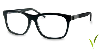 Free Form Eyewear™ Titanium 14g feather-light full frame eyeglasses in glossy black with screwless hinge, luxury German design for men and women.