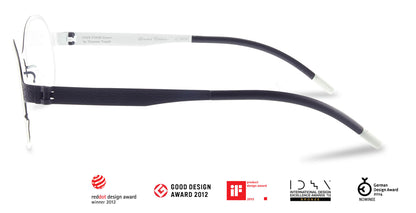 Free Form Eyewear™ Titanium 14g FFA937 half-frame green eyeglasses with screwless hinge, luxury German design for men and women. Ultra-lightweight titanium frame ideal for strong prescriptions and all-day comfort.