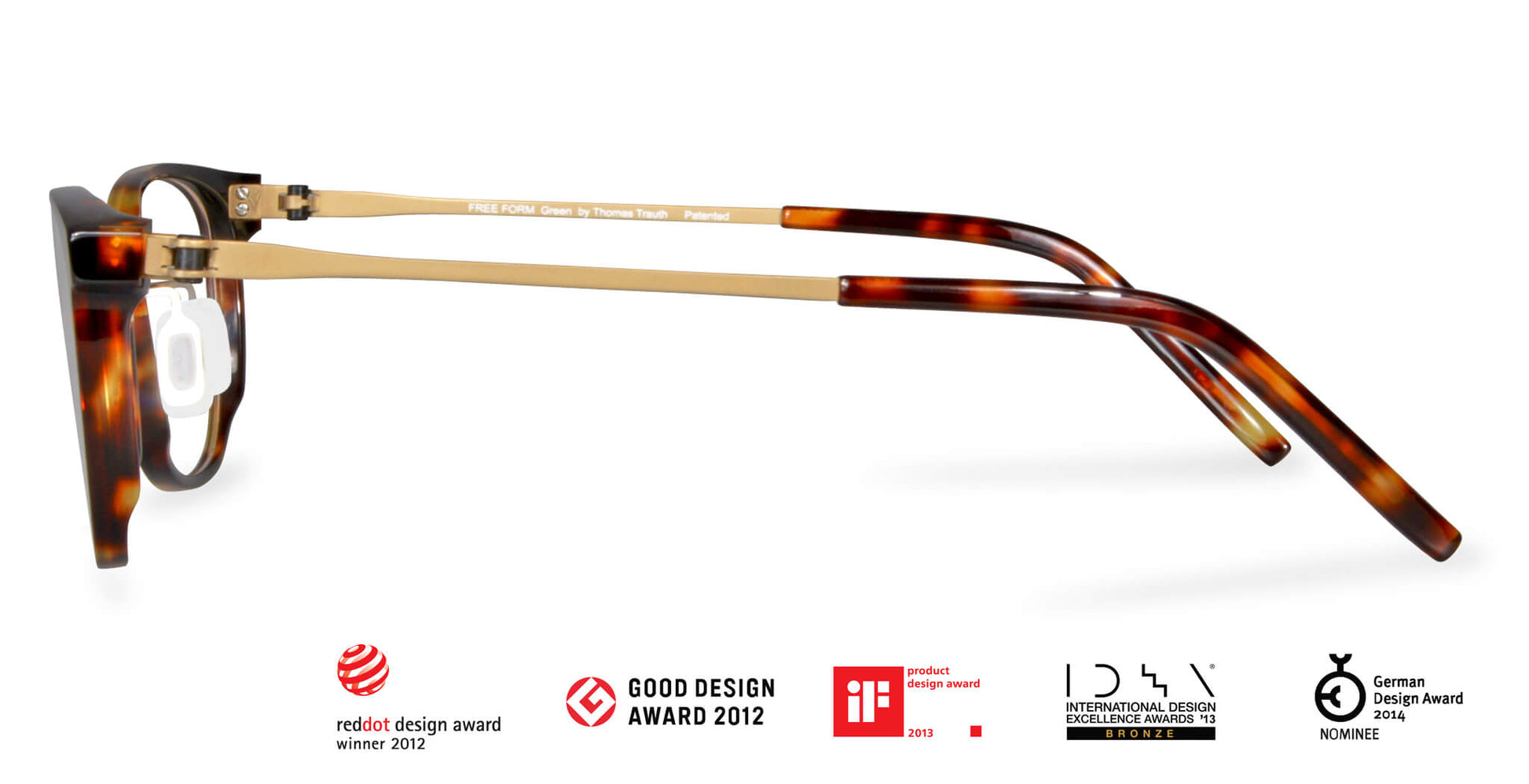 Free Form Eyewear™ Titanium 14g feather-light luxury German design glasses in tortoiseshell full frame with screwless hinge. Lightweight unisex titanium eyeglasses ideal for strong prescriptions and all-day comfort.