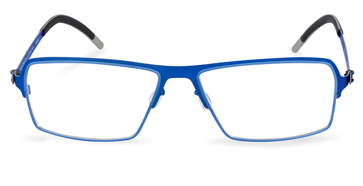 Free Form Eyewear™ Model FFA924 in blue, full-rim titanium glasses with screwless hinges and lightweight 14g German luxury design for men and women.