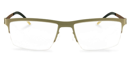 Titanium Glasses GREEN Eyewear Model FFA932 with half frame design, ultra-light 14g build, luxury German engineering for men and women. Ideal for blue light protection and strong prescriptions.