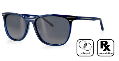 PROGEAR Urban BI-6008 prescription sunglasses in navy blue frame with gray polarized lenses. Sporty and stylish for everyday wear.