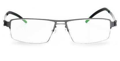 Free Form Eyewear™ FFA903 green titanium half-frame glasses with screwless hinges, luxury German design, ultra-lightweight 14g for men and women.