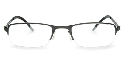 Free Form Eyewear™ Titanium 14g feather-light half frame eyeglasses in black with clear lenses. Luxury German design for men and women, ideal for blue light protection.
