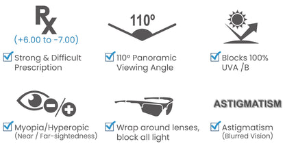 PROGEAR® Wrap-Around Prescription Sunglasses | Dash2 S-1282 | 4 Colors