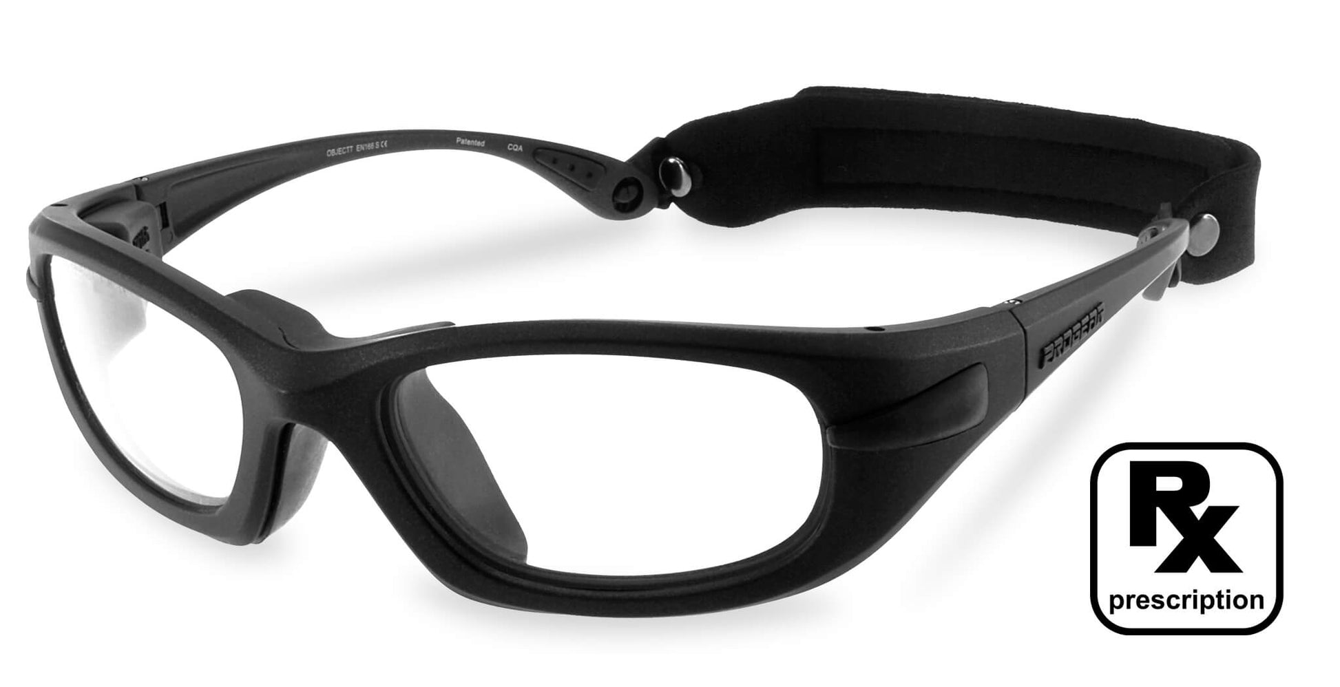 PROGEAR Eyeguard prescription pickleball goggles in Matte Graphite with adjustable strap for pickleball