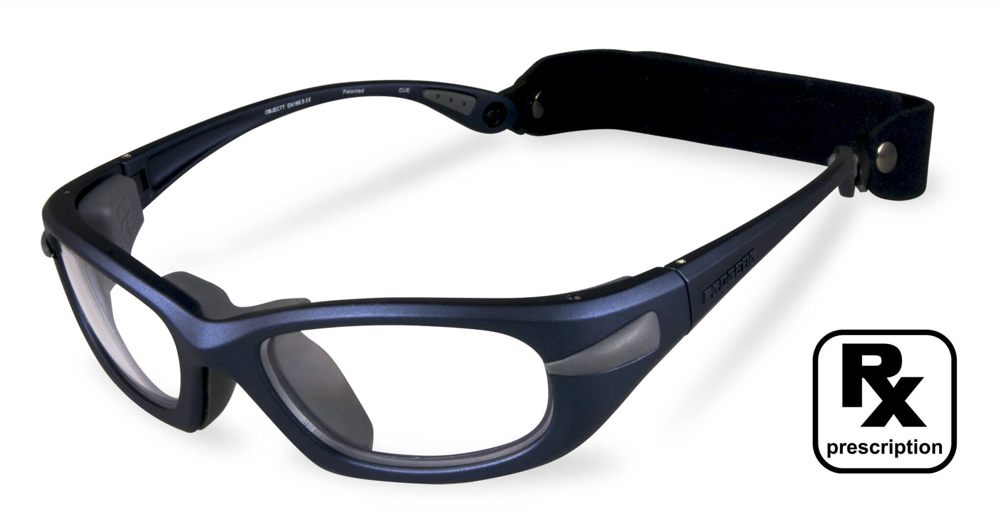 PROGEAR Eyeguard prescription sports goggles in Matte Blue with adjustable strap for sports
