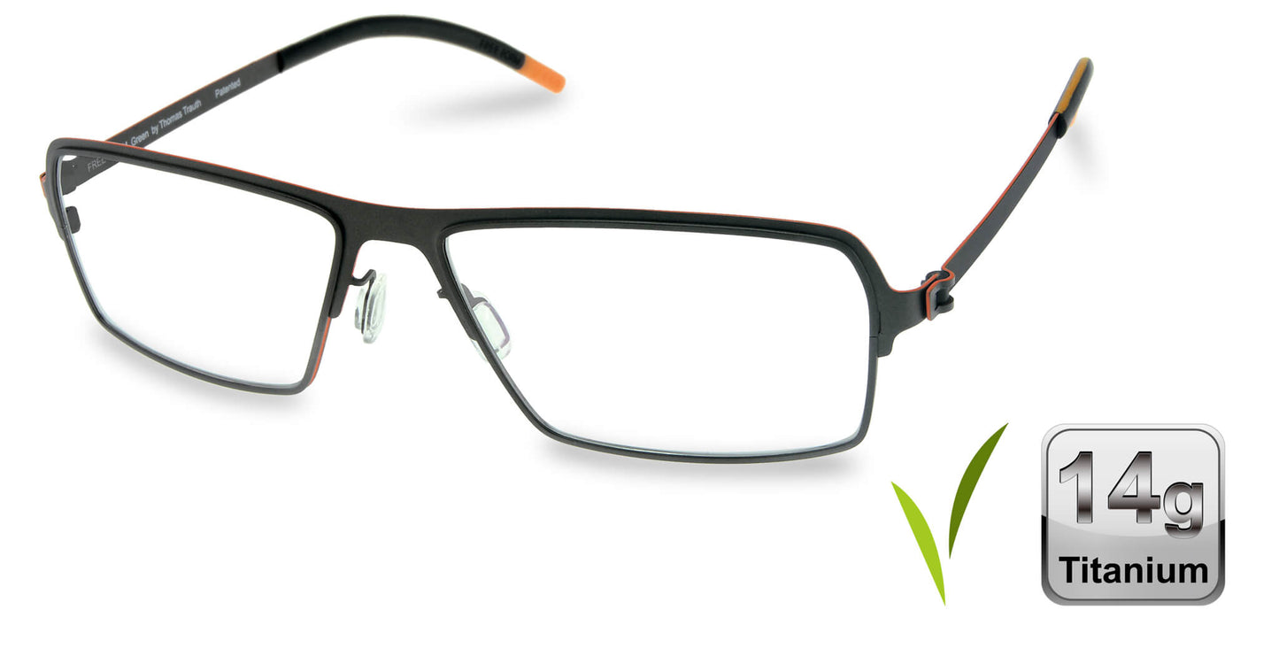 Free Form Eyewear™ FFA924 green full-frame titanium glasses with screwless hinge design, weighing only 14g. Luxury German design for men and women.