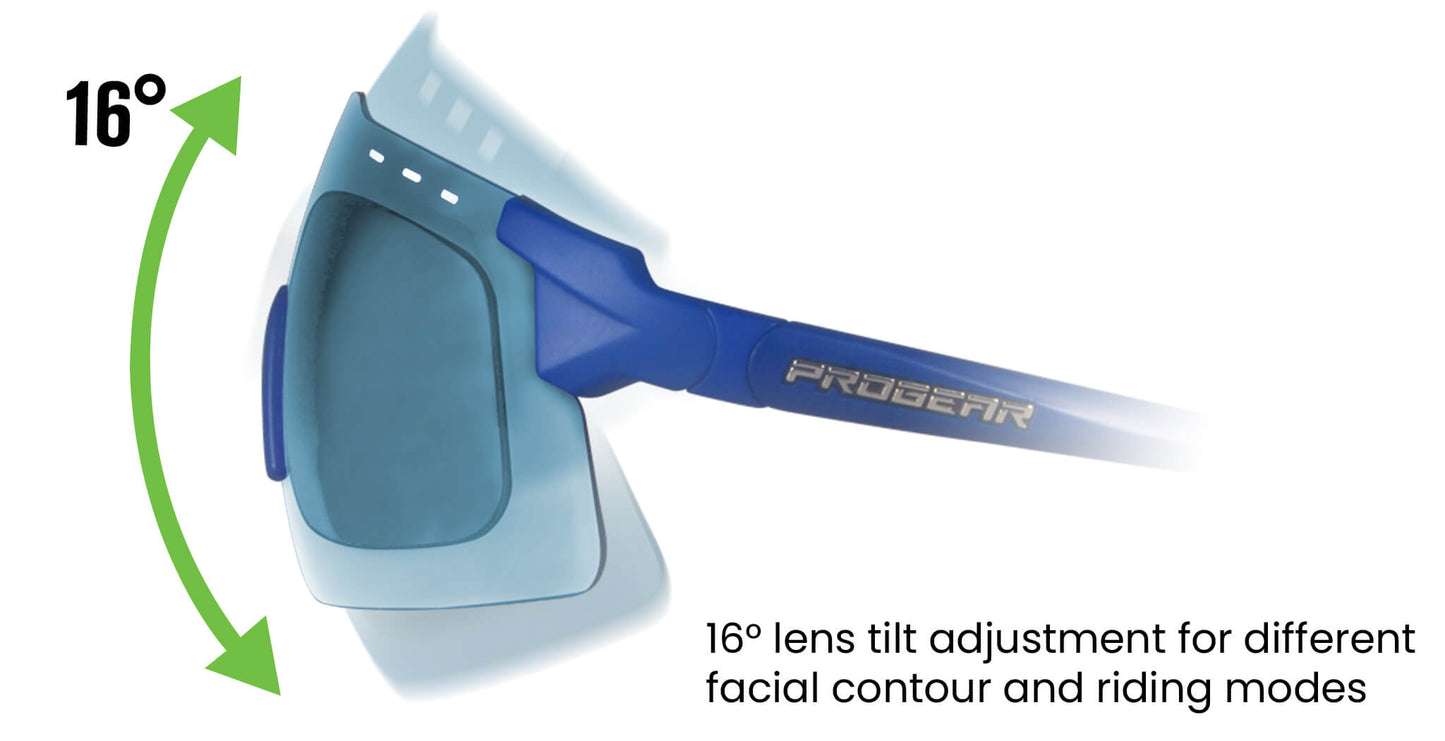 PROGEAR® Prescription Cycling Sunglasses | Sprinter2 S-1286 | CustomFit Pro-S | AirVent | Sport Wrap | 5 Colors