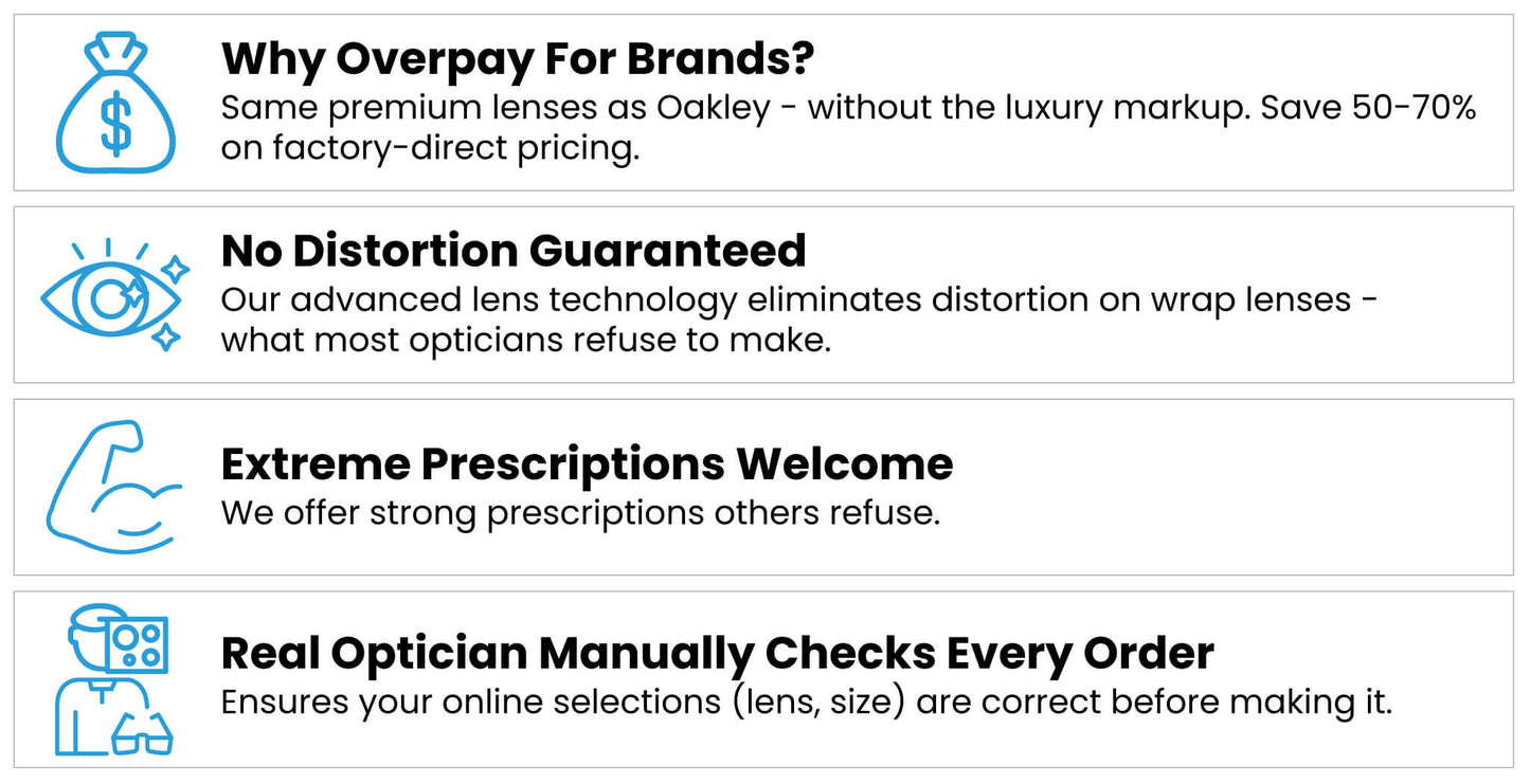PROGEAR® Prescription Golf Sunglasses | S-1283 | CustomFit Pro | Sport Wrap | 4 Colors