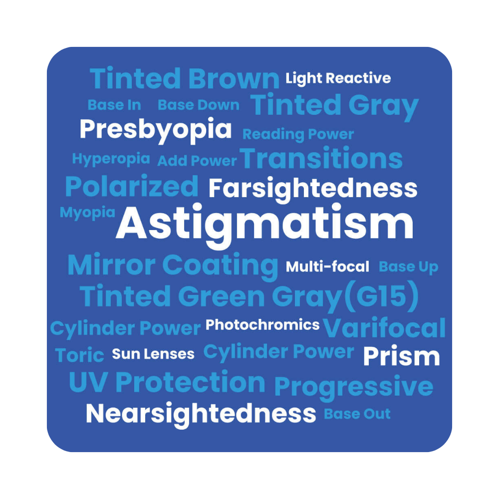 our swimming goggles fixes all vision problems including astigmatism, farsightedness, shortsightedness